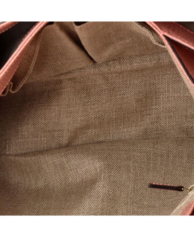 Medium Interlocking Top Handle Bag Leather
