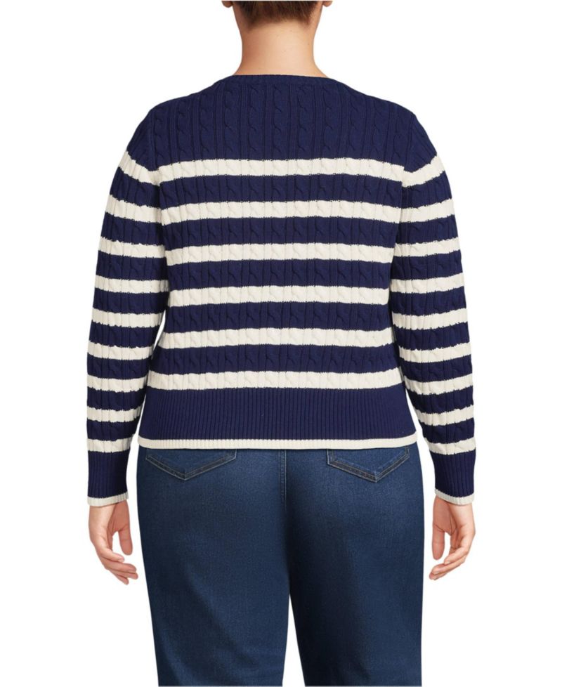 Women's Plus Size Drifter Modern Cable Crew Sweater