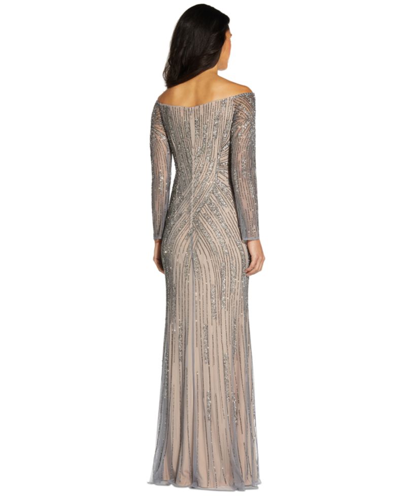 Women's Sequin Off-The-Shoulder Gown