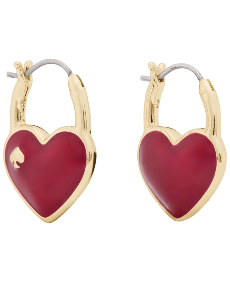 Heart & Spade Cubic Zirconia Huggies Earrings