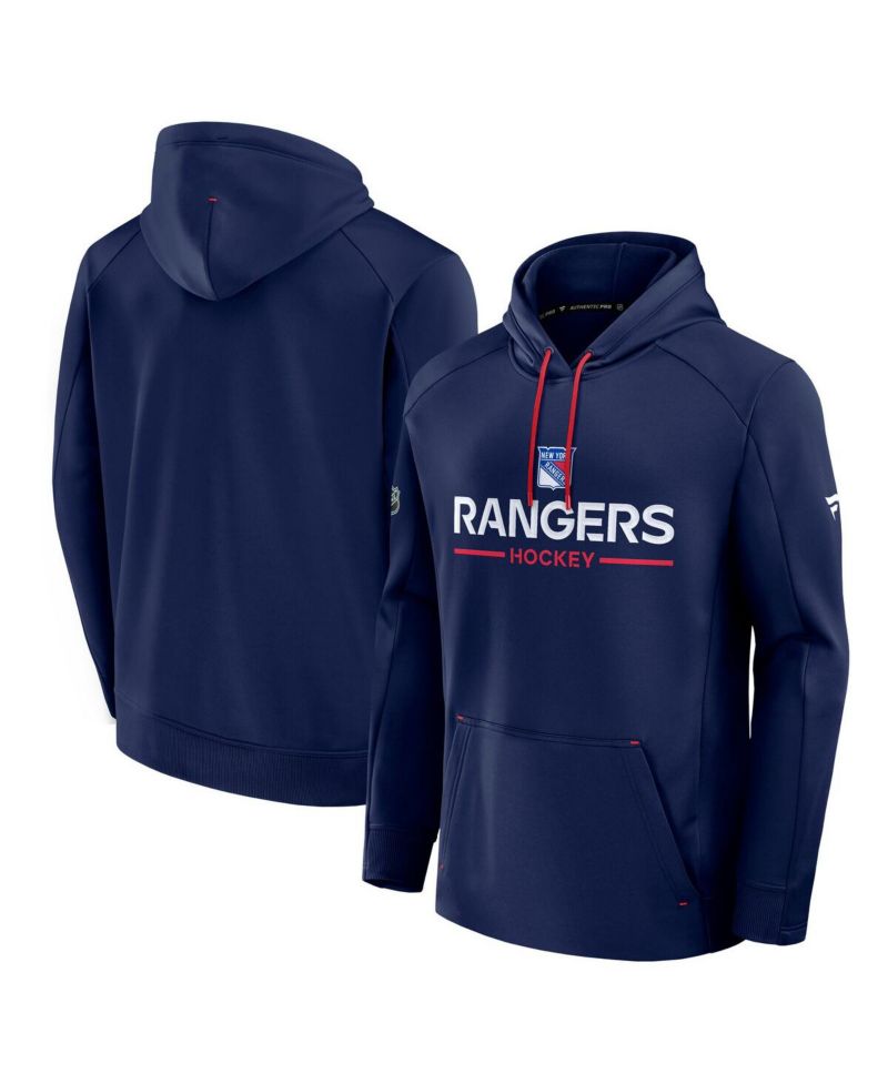Men's Navy New York Rangers Authentic Pro Rink Hoodie