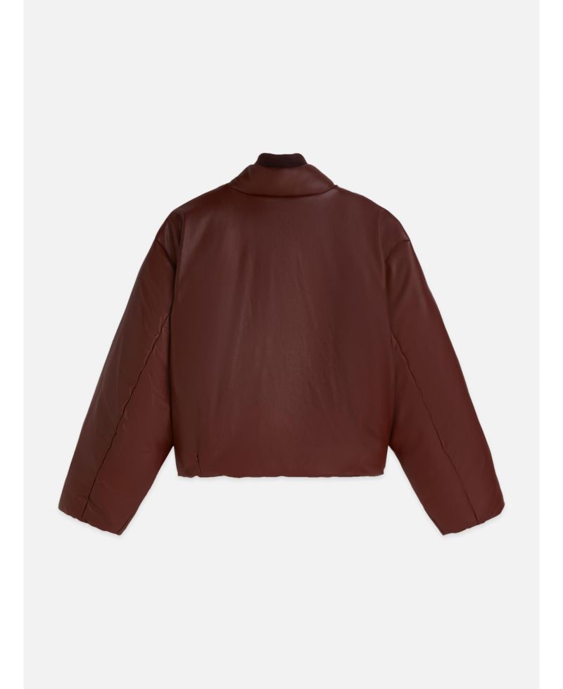 Women's Faux Leather Short Bomber Jacket