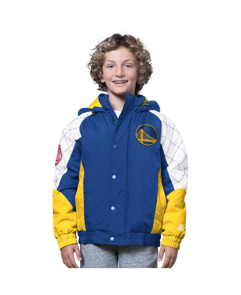 Big Boys and Girls Royal/Gold Golden State Warriors All Time Pro Jr. Full-Zip Hoodie Jacket