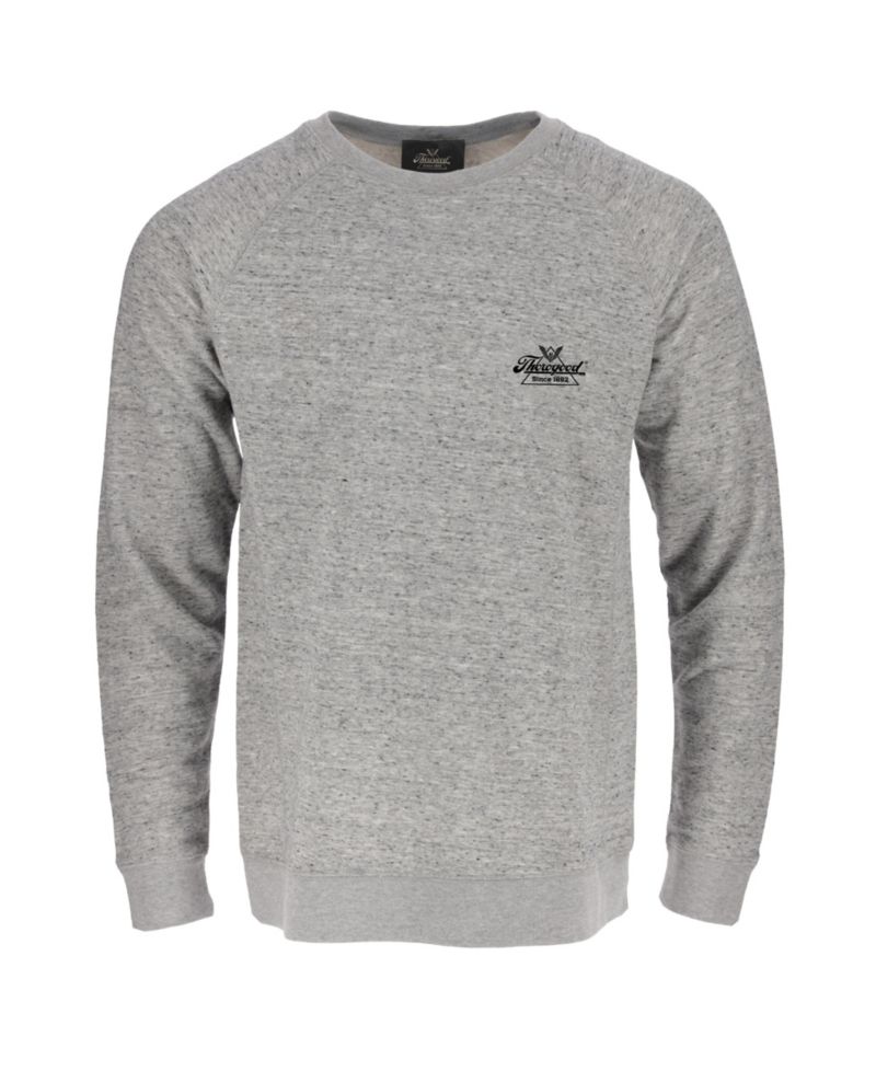 Men's Space Dye Raglan Long Sleeve Crewneck Pullover Shirt