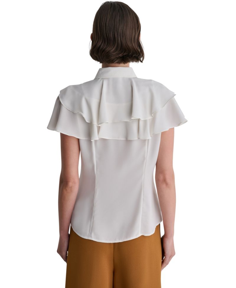 Women's Short-Sleeve Tiered-Ruffle Blouse