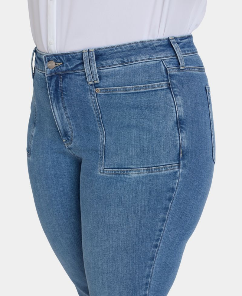 Plus Marilyn Straight Jeans with Front Patch Pockets