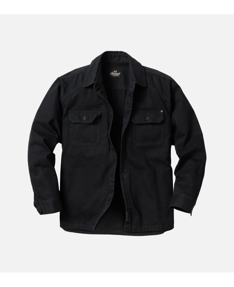 Men's Stone Wash Herringbone Button Up Overshirt