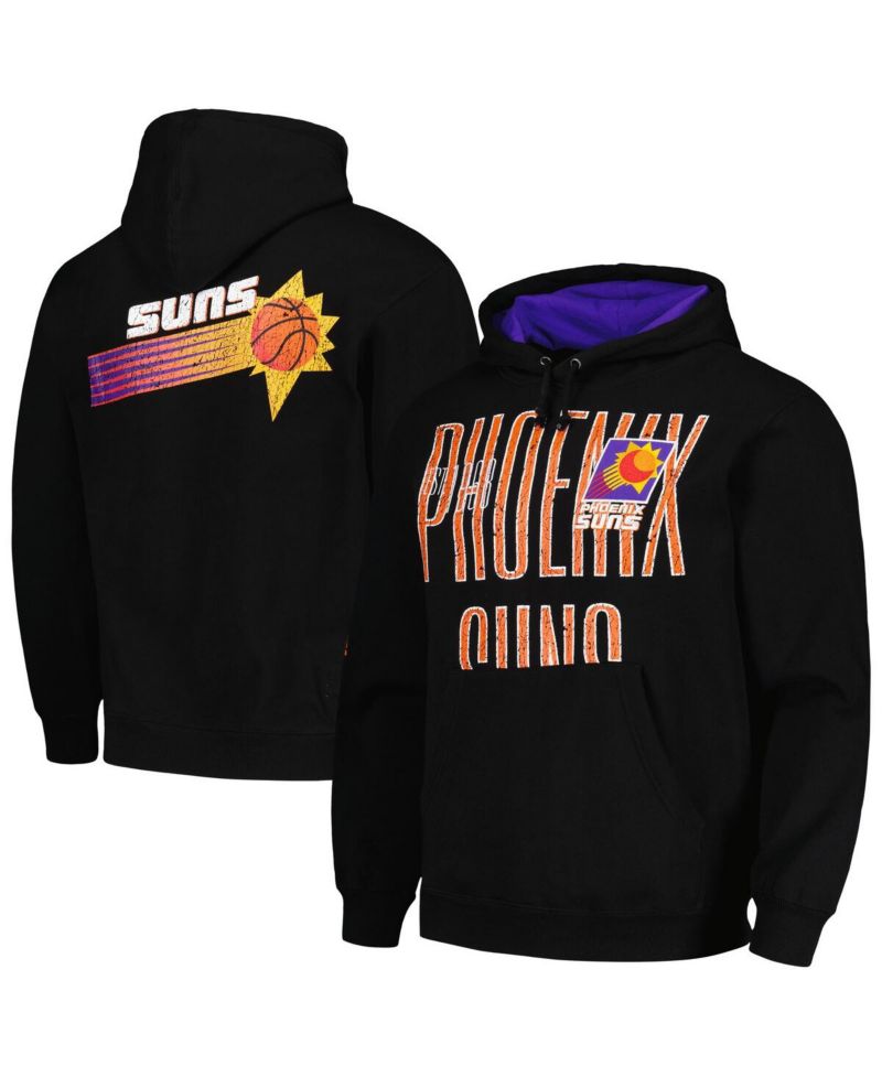 Men's Black Distressed Phoenix Suns Hardwood Classics OG 2.0 Pullover Hoodie