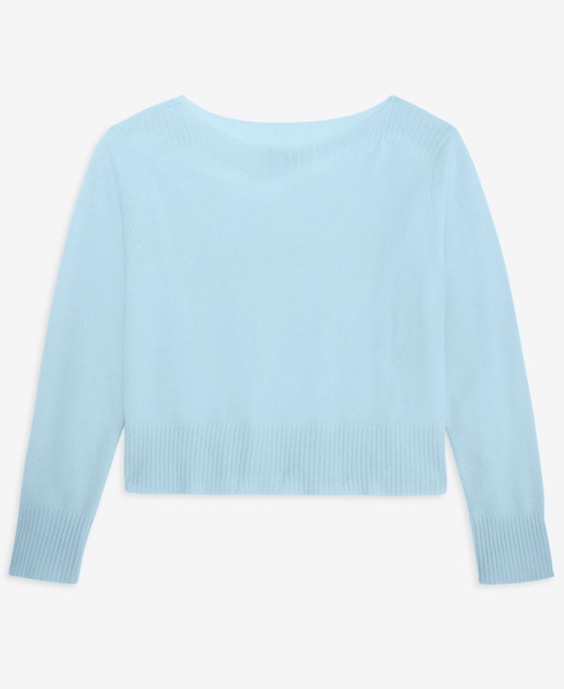 Plus Size 100% Cashmere Boat-Neck Sweater