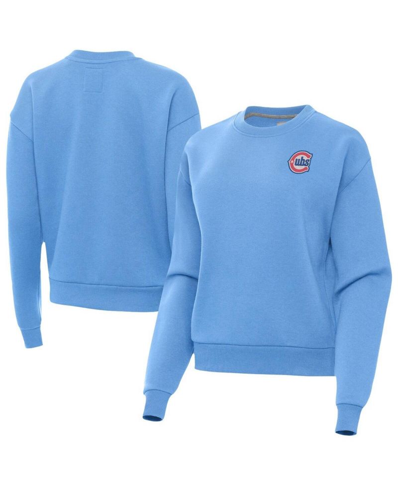 Women's Powder Blue Chicago Cubs Alternate Logo Victory Pullover Sweatshirt