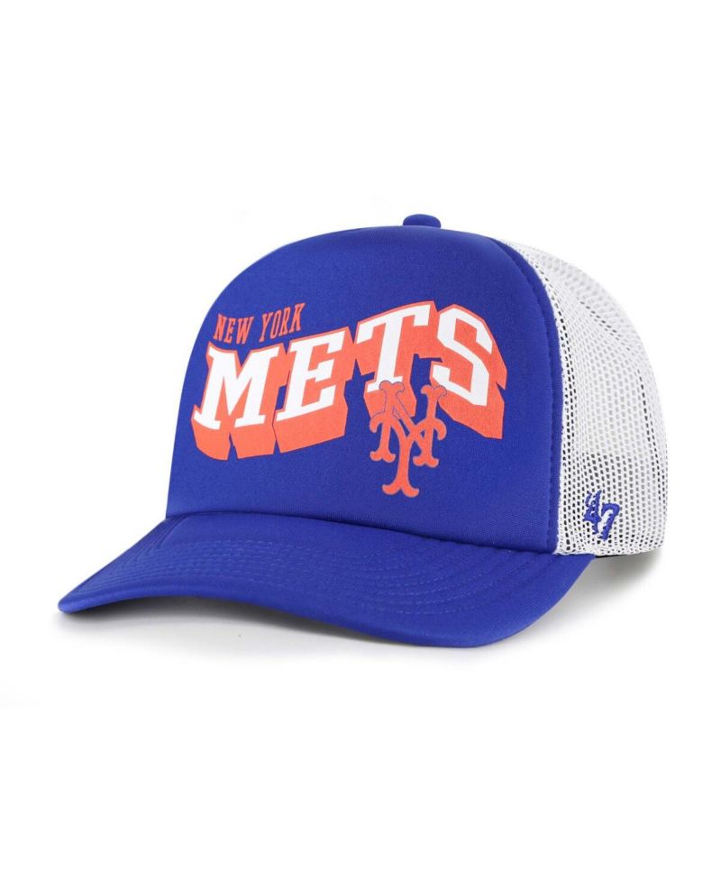 Men's Royal New York Mets Meander Foam Trucker Snapback Hat