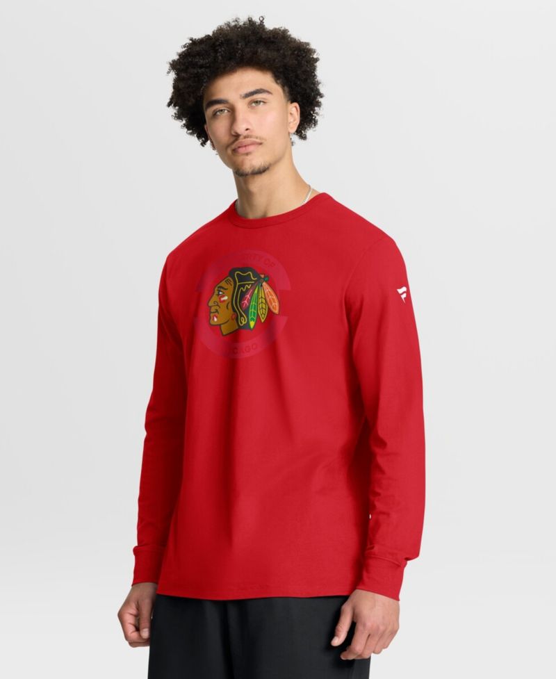 Men's Red Chicago Blackhawks Authentic Pro Property Of Practice Long Sleeve T-Shirt