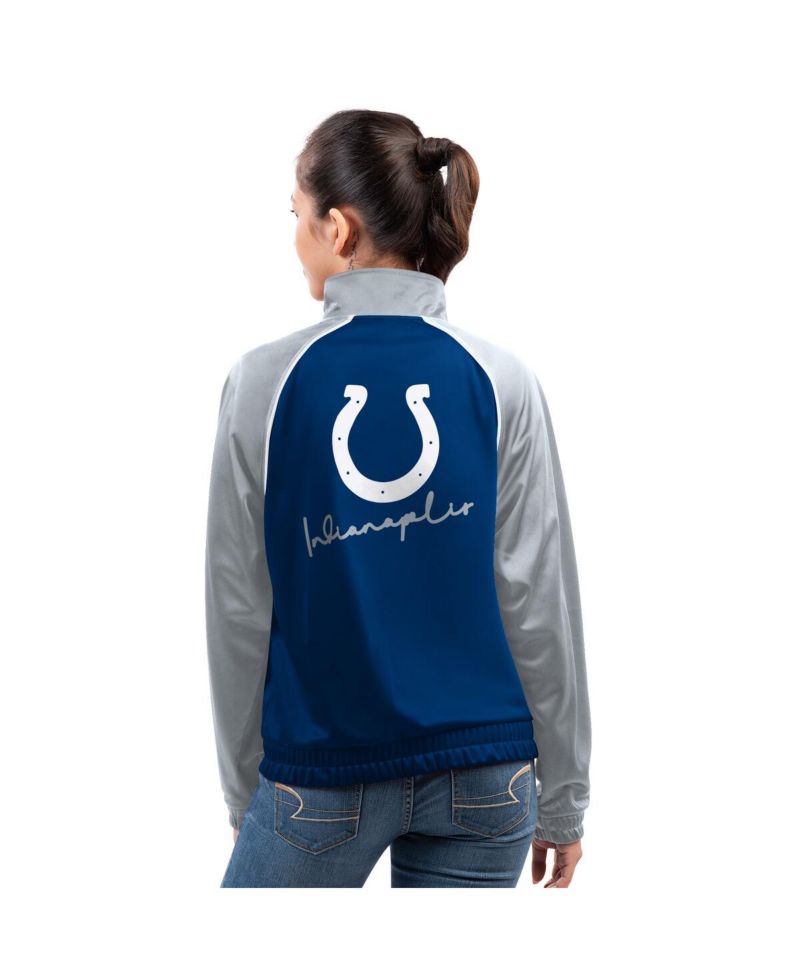 Women's Royal Indianapolis Colts Replay Full-Zip Track Jacket