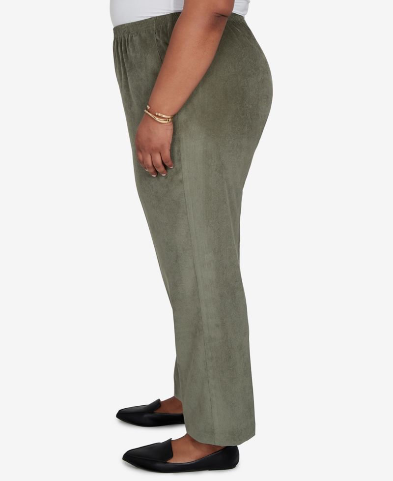 Plus Size Corduroy Elastic Waistband Pants