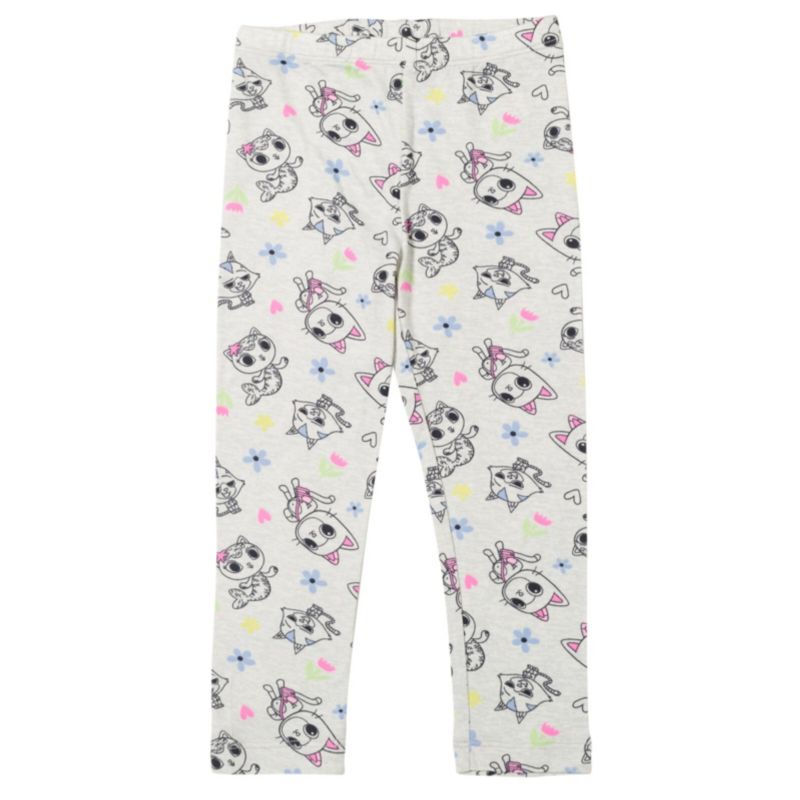 Little Girls Dreamworks Gabbys Dollhouse Pandy Paws Zip Up Fleece Hoodie Graphic T-Shirt and Leggings 3 Piece Outfit Set Toddler|Child