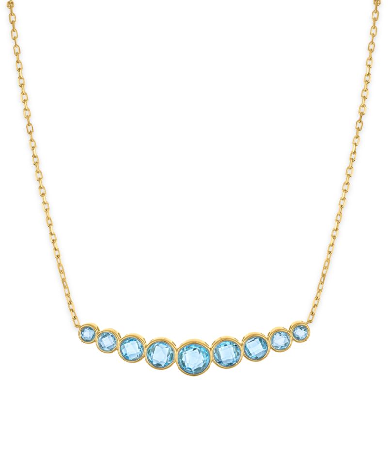 Amethyst (6-7/8 ct. t.w.) Bezel Set Smile Necklace in 14k Gold Over Sterling Silver (Also Available in Sky Blue Topaz)
