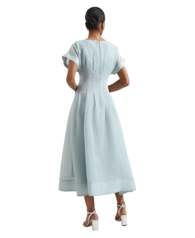 Women's Laya Boat Neck Short-Sleeve A-Line Midi Dress