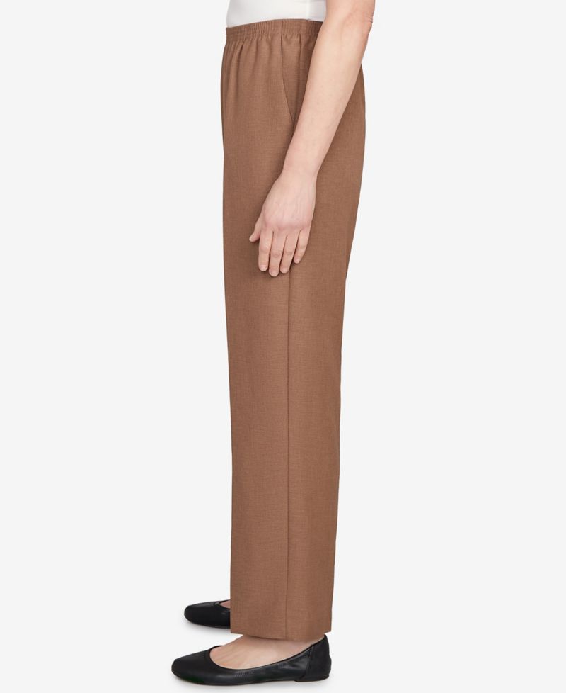 Plus Size Classic Signature Fit Textured Trousers Pants with All-Around Elastic Waistband