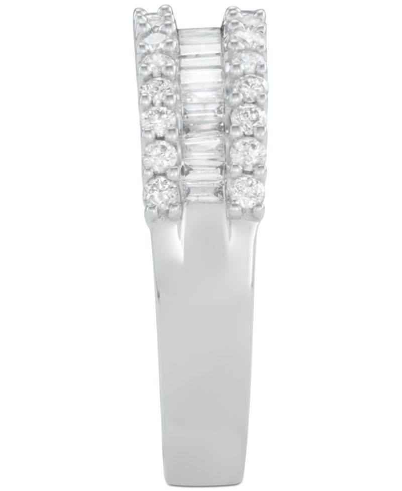 Diamond Baguette Cluster Band (1 ct. t.w.) in 14k White, Yellow or Rose Gold