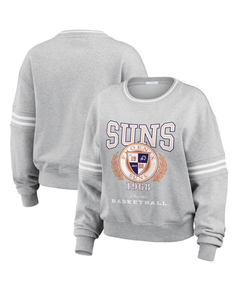 Women's Heather Gray Phoenix Suns French Terry Pullover Sweatshirt