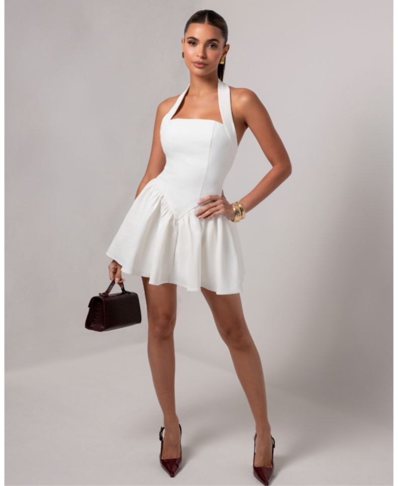 Women's Halter Contour A-Line Mini Dress