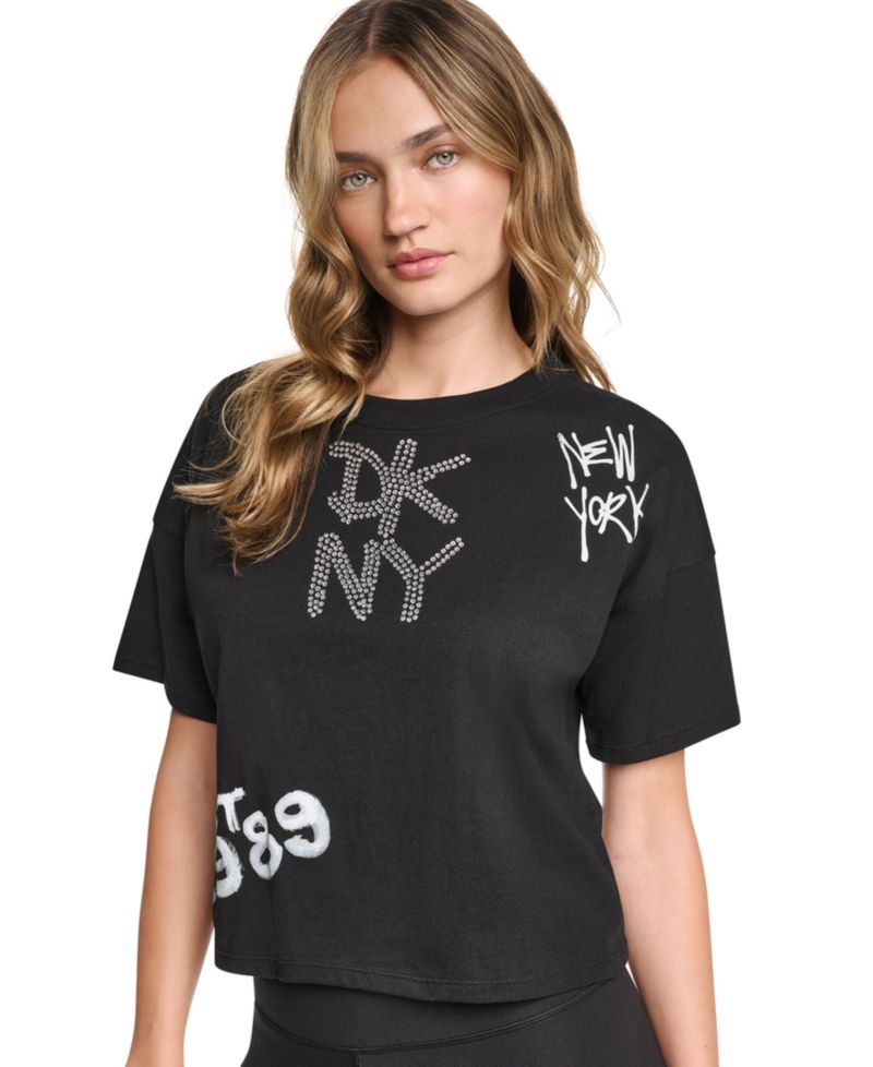 Women's Graffiti Logo Cropped Graphic T-Shirt
