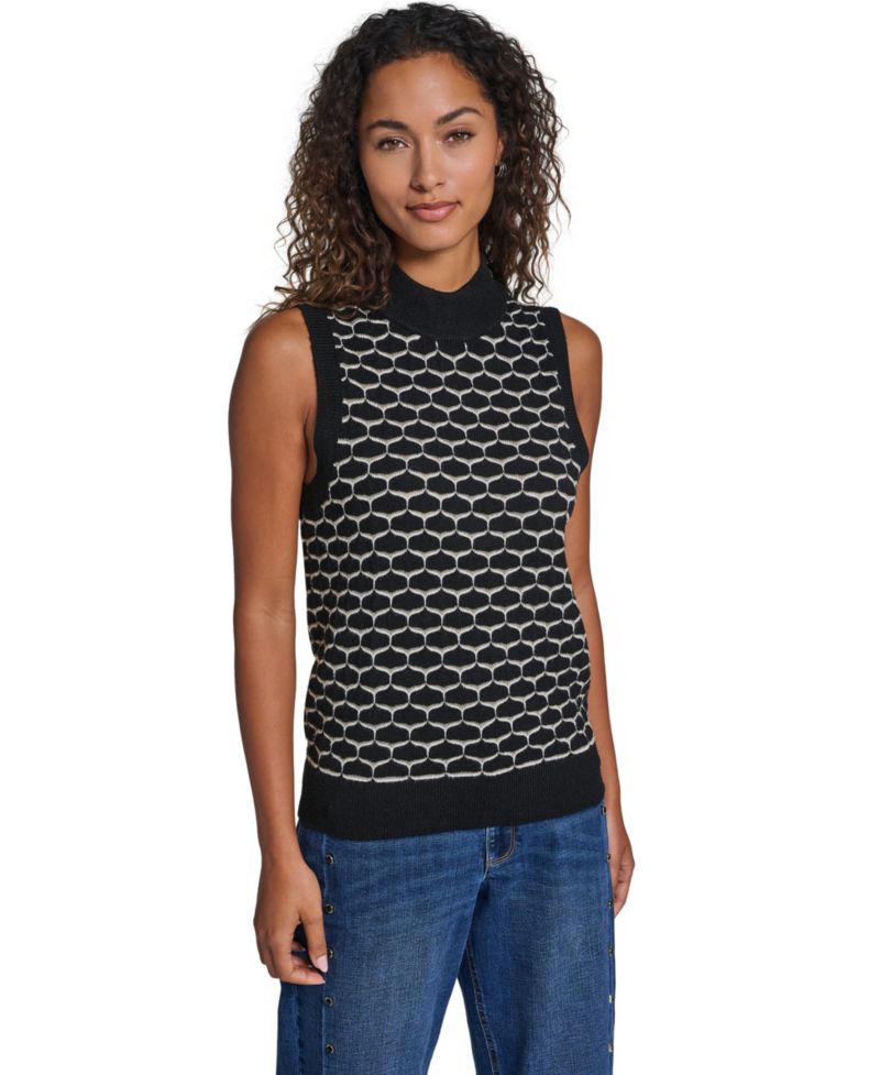 Women's Mock Neck Sleeveless Sweater