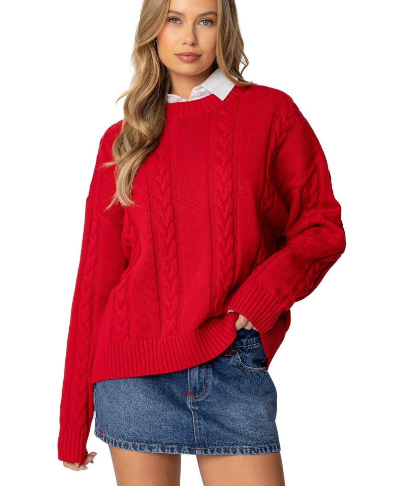 Womens Acacia Oversized Cable Knit Sweater