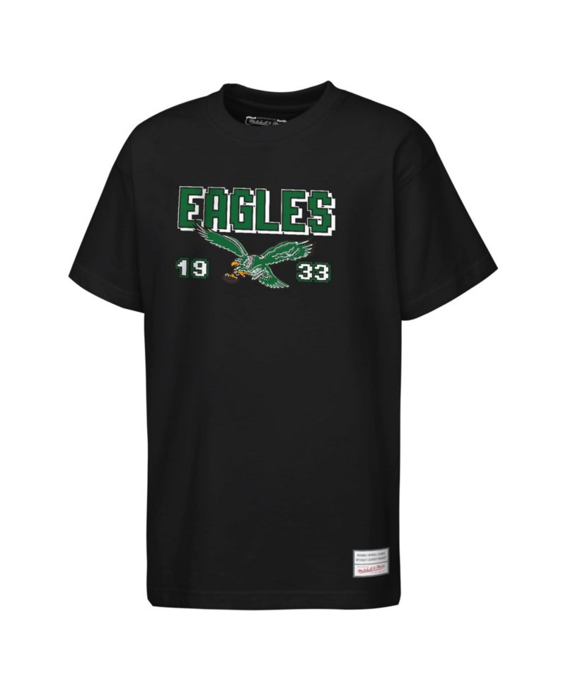 Big Boys and Girls Black Philadelphia Eagles Retro Arcade T-Shirt