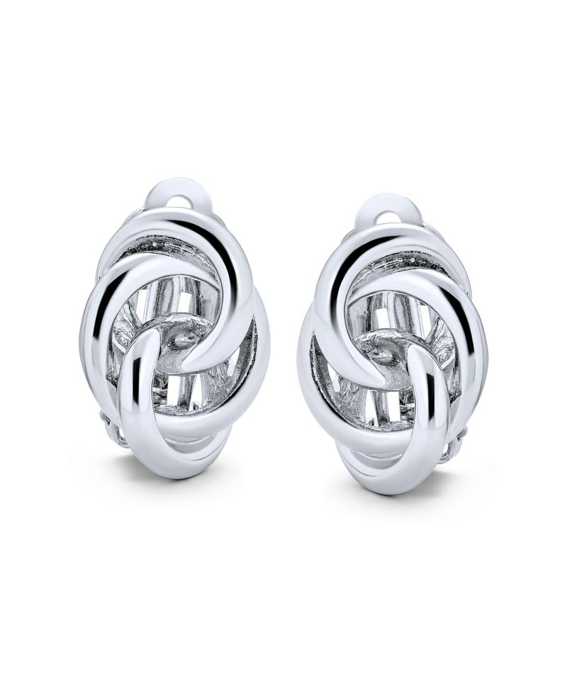 Classic Interlocking Love Infinity Knot Clip On Earrings Gold Plated
