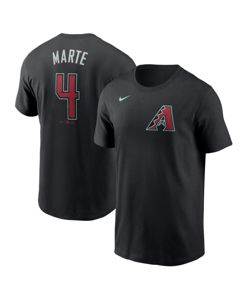 Men's Ketel Marte Black Arizona Diamondbacks 2024 Fuse Name and Number T-shirt