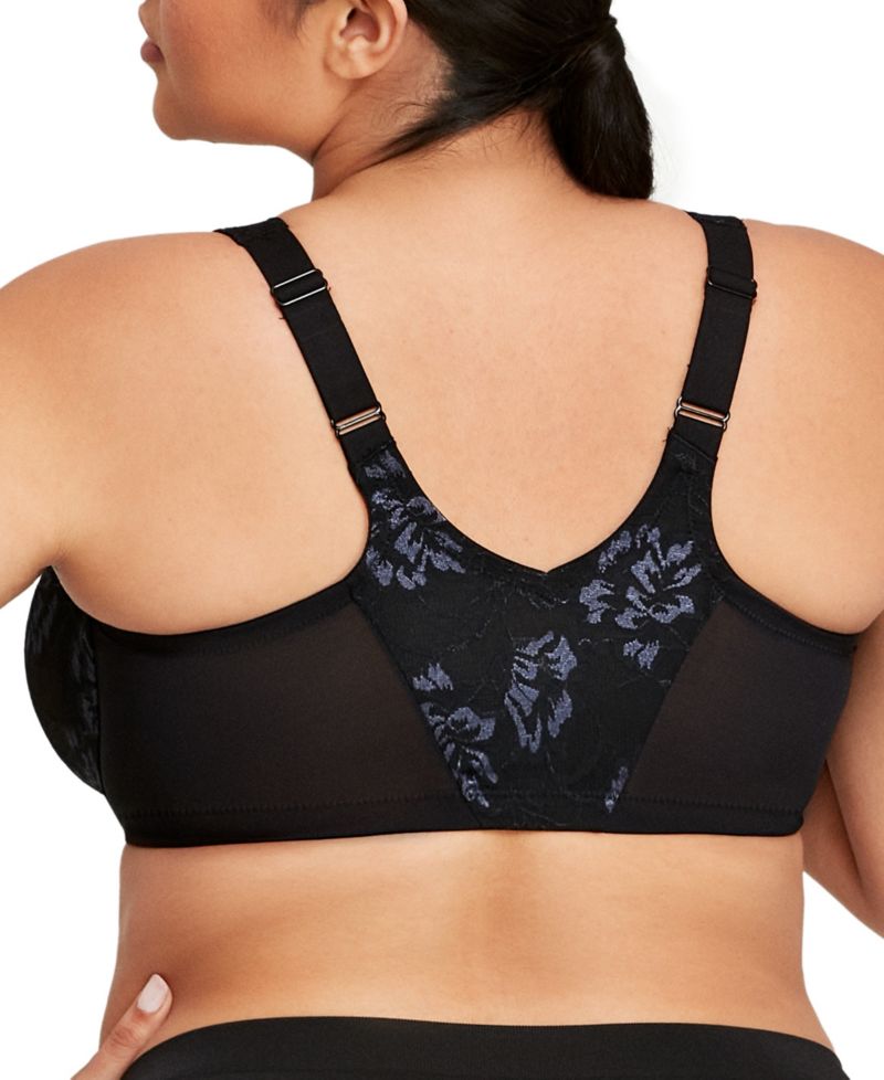 Women's Full Figure Wonderwire Front Close Stretch Lace Bra with Narrow Set Straps 9246