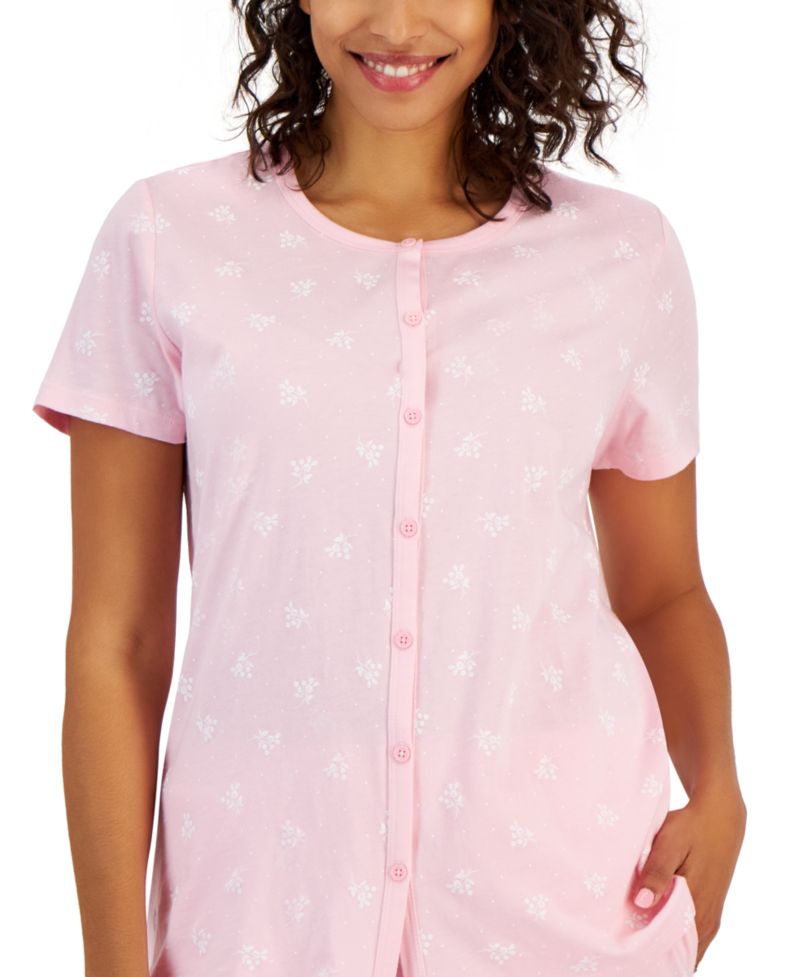 Women's 2-Piece Cotton Printed Cropped Pajama set