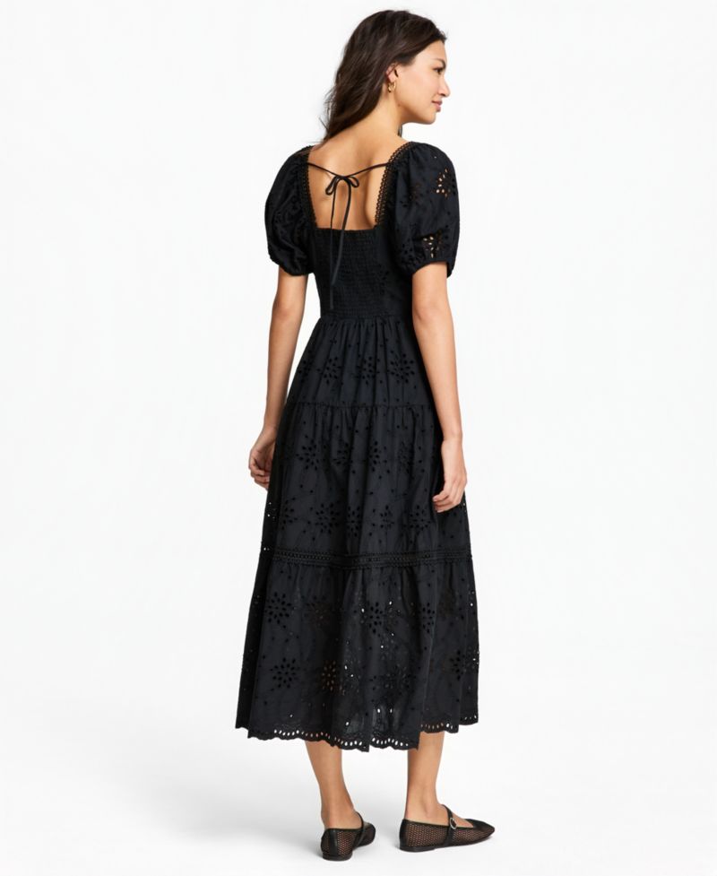 Women's Eyelet Cotton Maxi Dress
