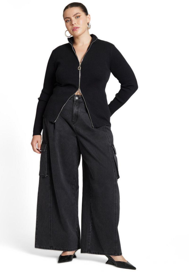 Women's Two Way Zipper Sweater