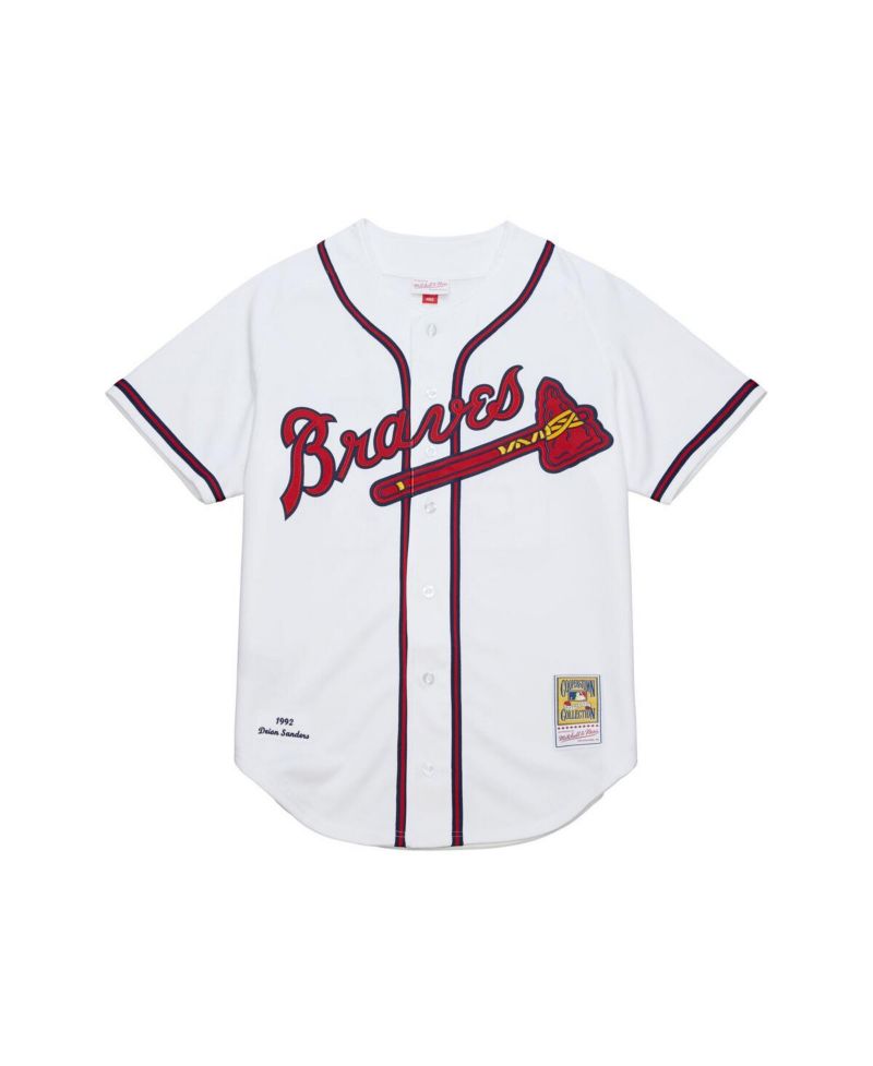 Men's Deion Sanders White Atlanta Braves Cooperstown Collection 1992 Authentic Jersey