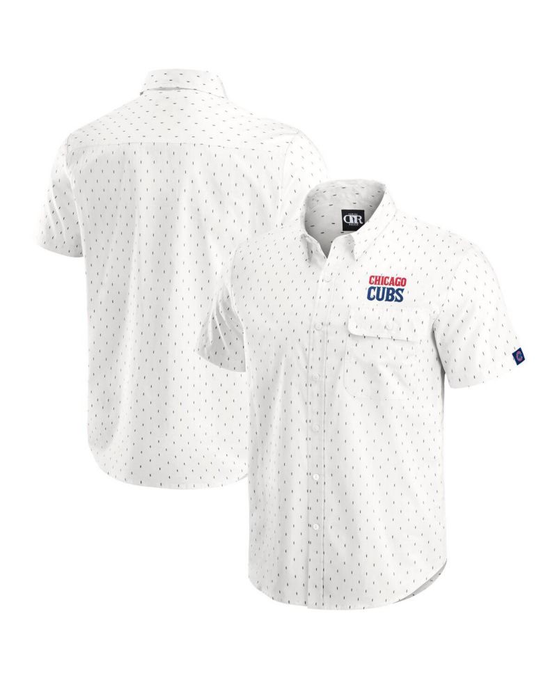 Darius Rucker Collection by Men's Cream Chicago Cubs Printed Button-Down Shirt