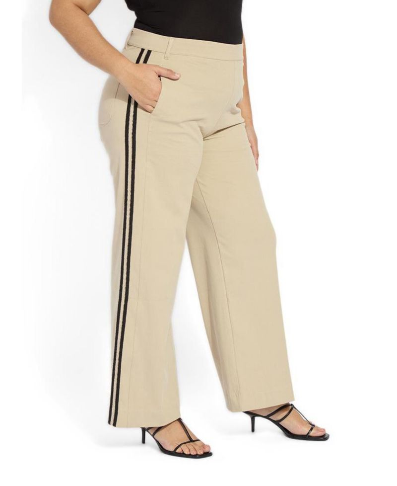 Plus Size Brinne Wide-Leg Side-Stripe Trousers