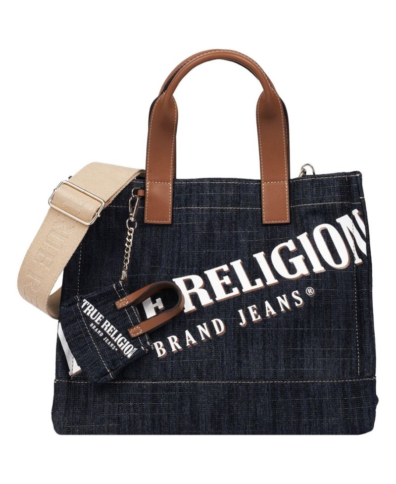 Women's Logo Denim Tote with Tote Dangle Charm