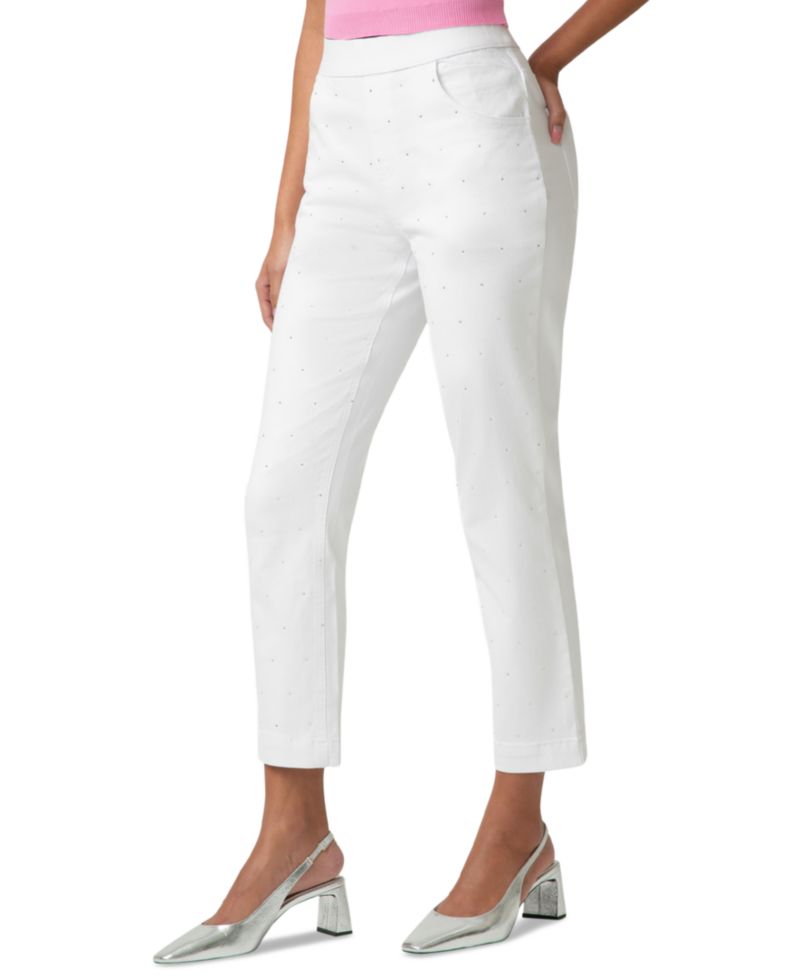 Women's Rhinestone Denim Pull-On Pants