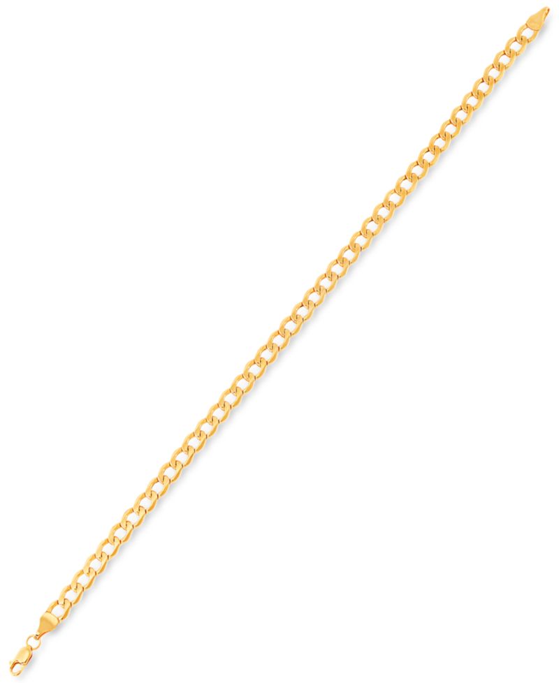 Beveled Curb Link Chain Bracelet in 10k Gold