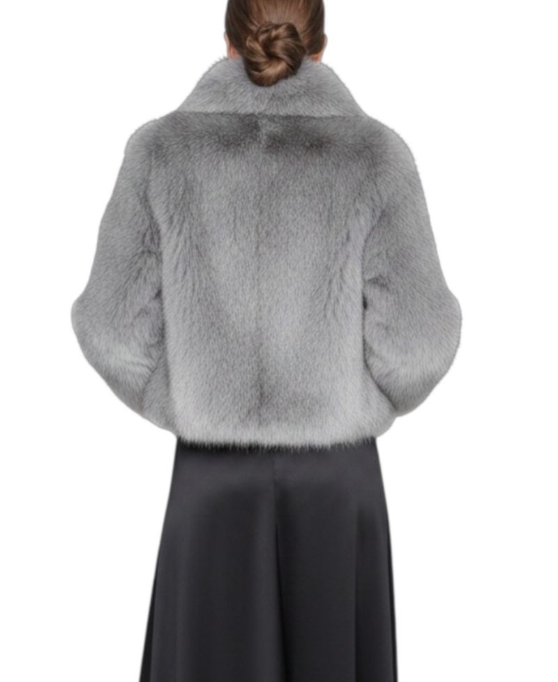 Women's Short Notch Collar Faux Fur Coat