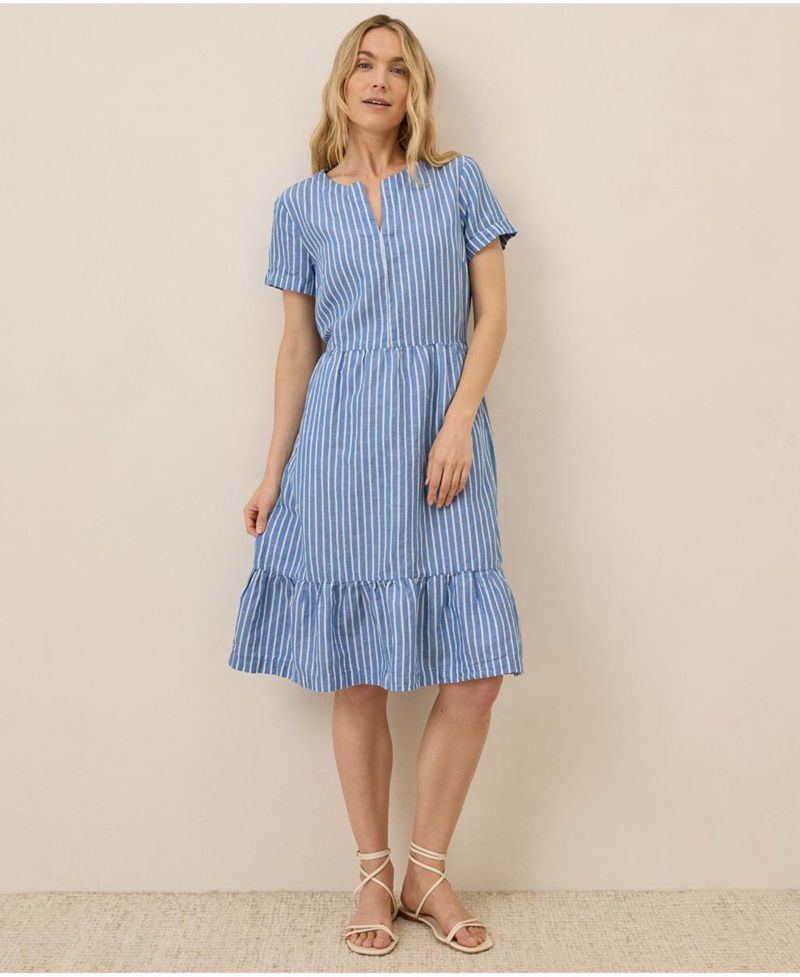 Women's Organic Cotton Canopy Linen Blend Notch Neck Dress