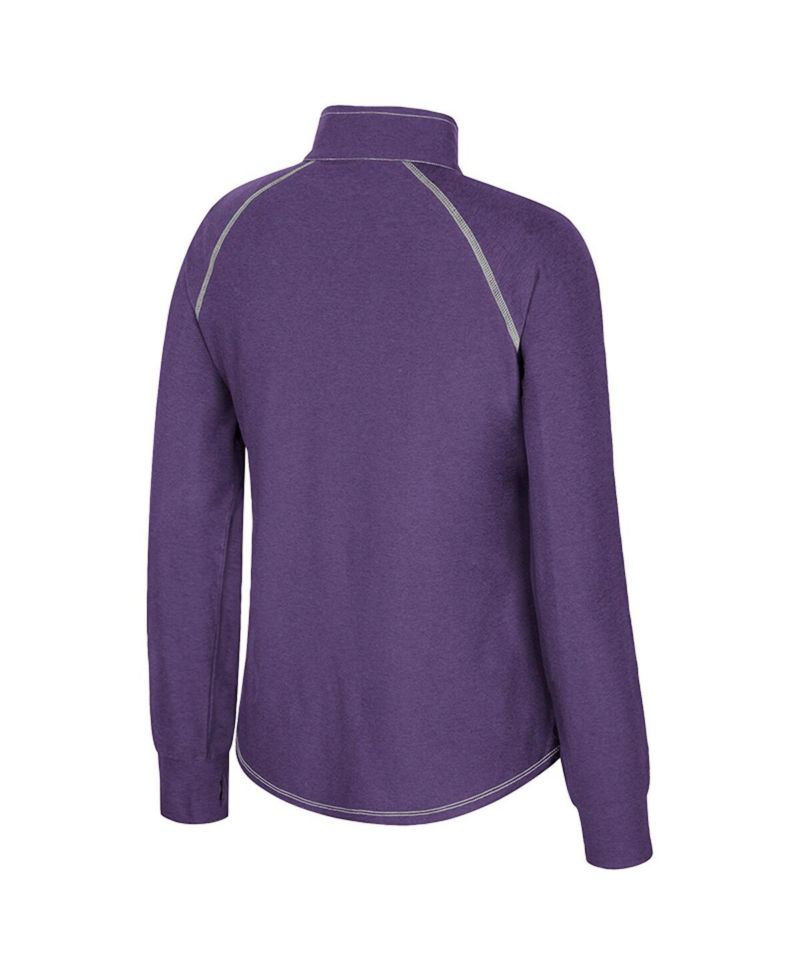 Women's Purple LSU Tigers Bikram Raglan Quarter-Zip Sweatshirt