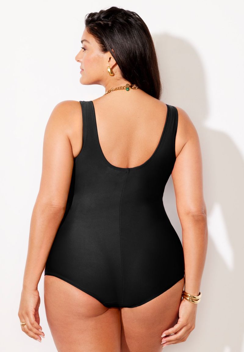 Women's Sarong Front One Piece Swimsuit