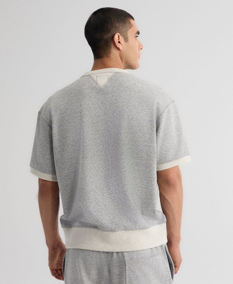 Men's Los Angeles Dodgers Iconic Relaxed-Fit Contrast V-Neck Pullover Sweatshirt
