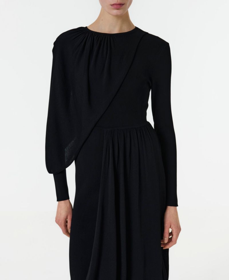 Women's Knitted Dress with Scarf Detail