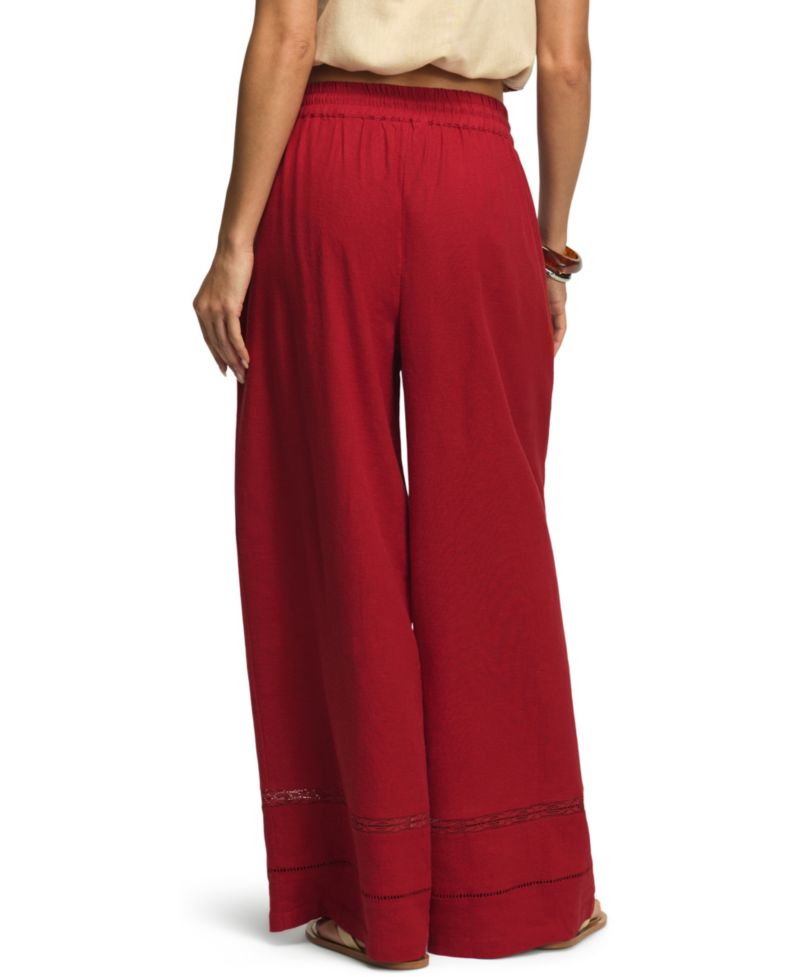 Women's Wide-Leg Lace Trim Pull-On Pants