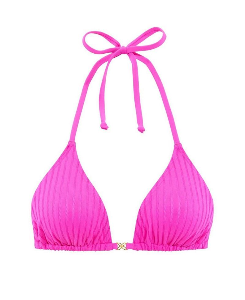 Women's Floral Print Ribbed Everyday Comfort Triangle Bikini Top