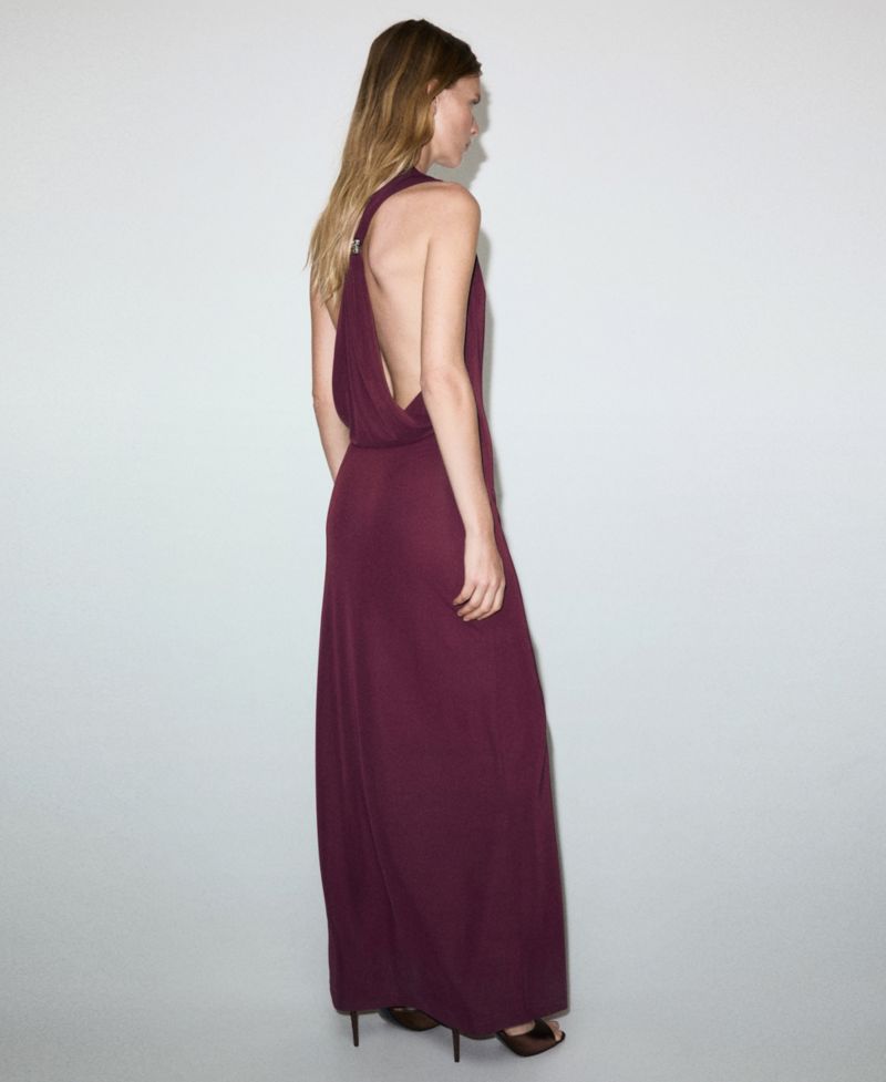 Women's Metallic Detail Draped Dress